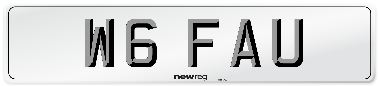 W6 FAU Number Plate from New Reg